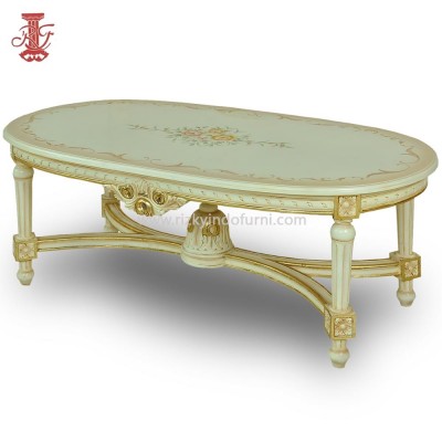 Oval Center Table with Hand Paint Living Room Furniture Sets